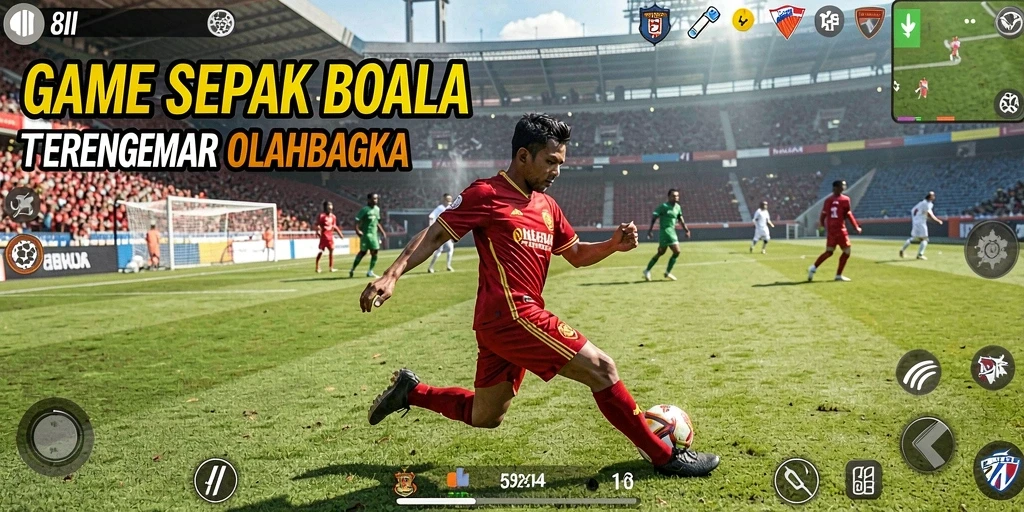 Tampilan gameplay menarik dari 8II yang penuh aksi sepak bola.