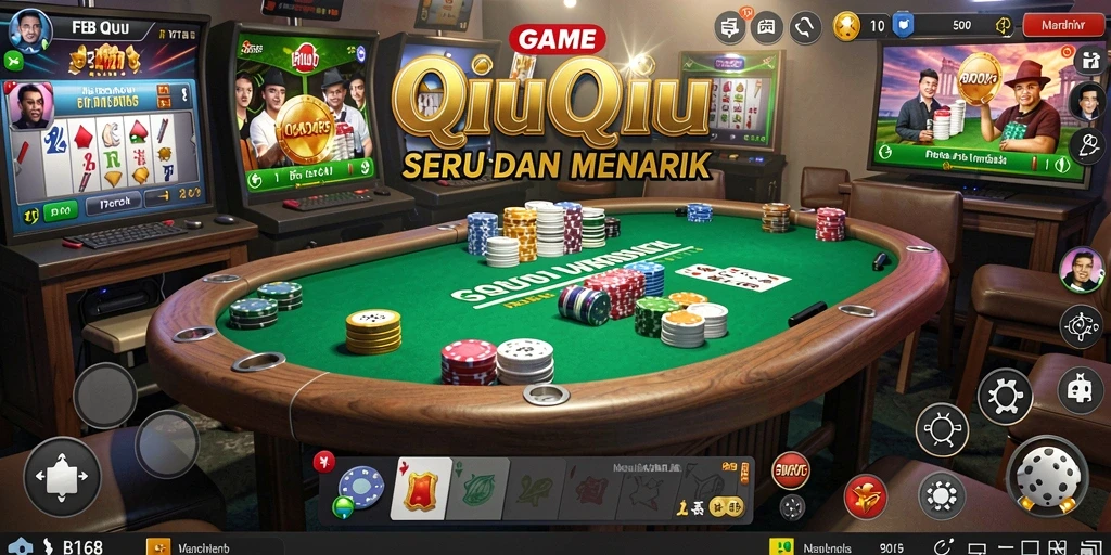 Screenshot FB168 menampilkan keseruan bermain QiuQiu.