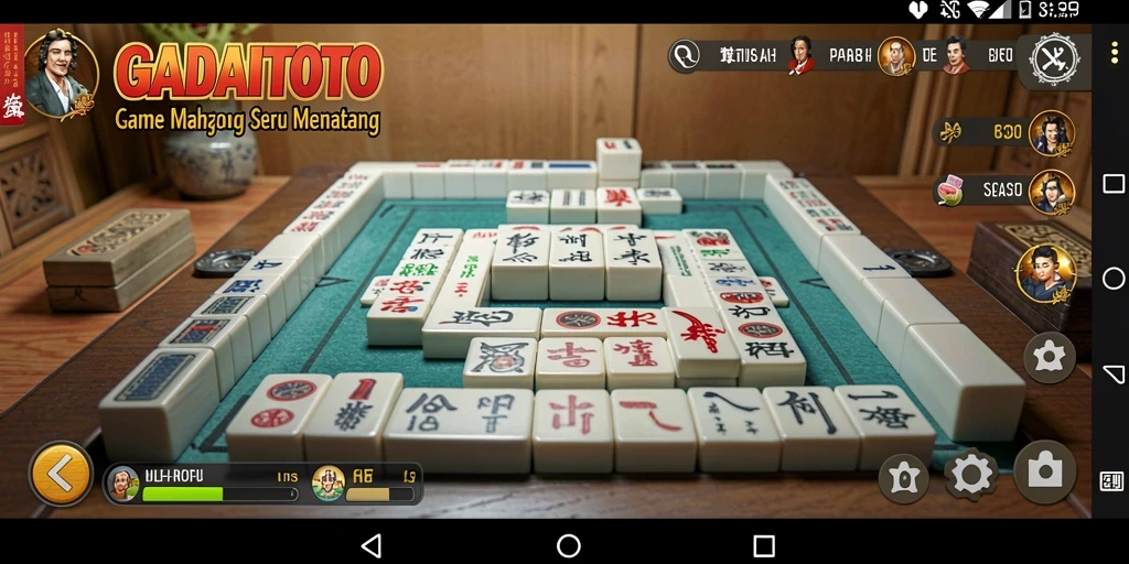 Screenshot gameplay <strong>GADAITOTO</strong> menampilkan serunya permainan Mahjong.