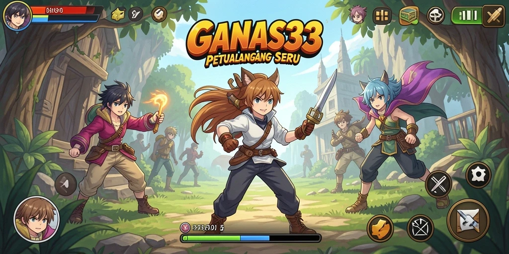 Screenshot GANAS33 menunjukkan variasi karakter Anime saat beraksi.
