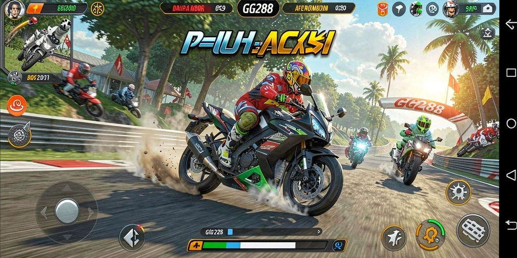 Gameplay seru balapan motor di GG288.
