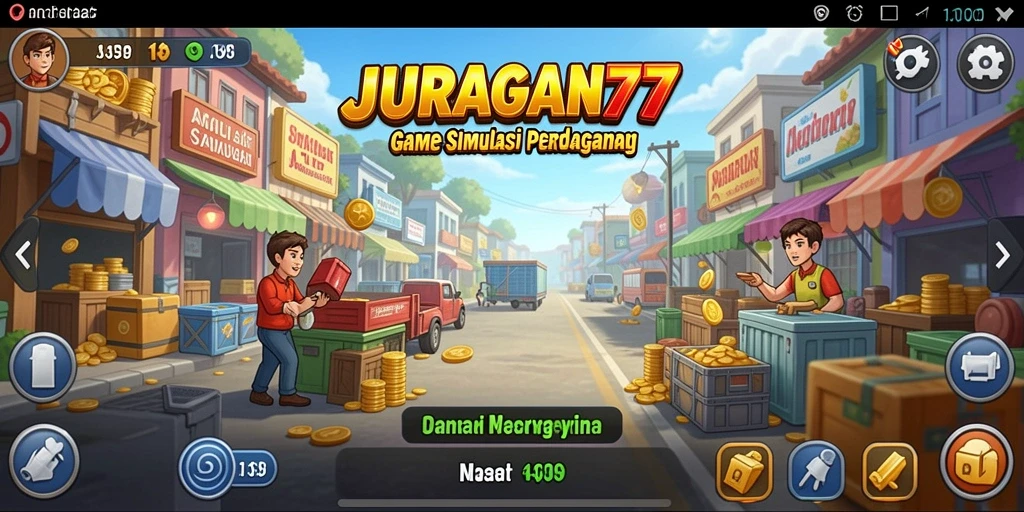 Tangkapan layar menampilkan aksi perdagangan dinamis dalam JURAGAN77.