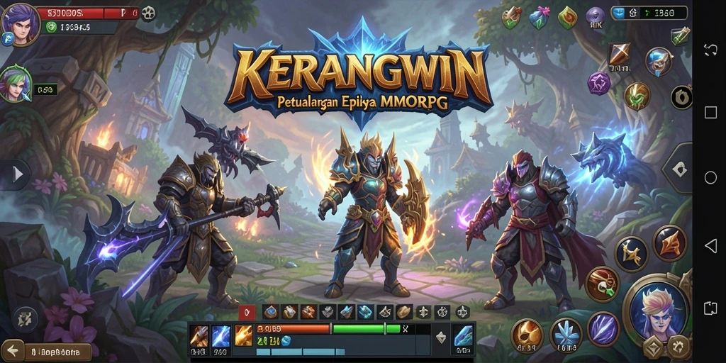 Gameplay KERANGWIN menampilkan petualangan epik dalam dunia fantastis.