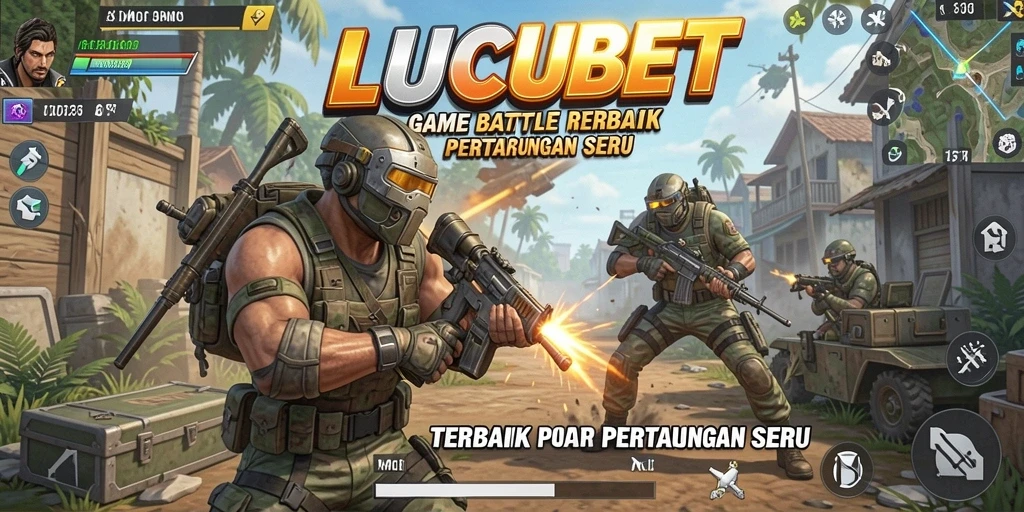 Screenshot gameplay LUCUBET yang menampilkan aksi seru di arena Battle Royale.