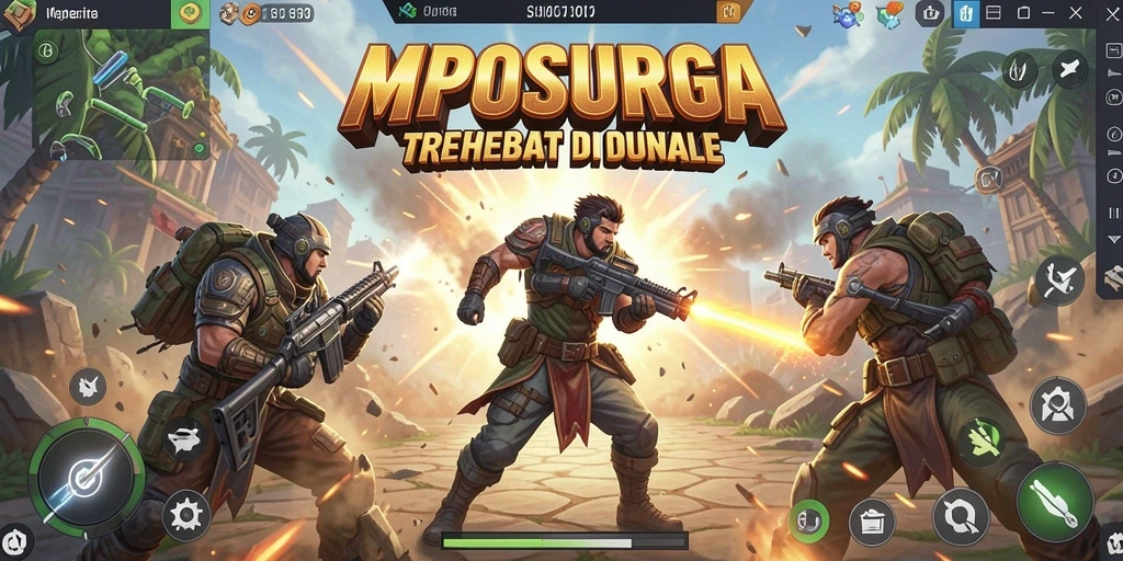 Tampilan gameplay menegangkan dalam pertempuran Battle Royale.