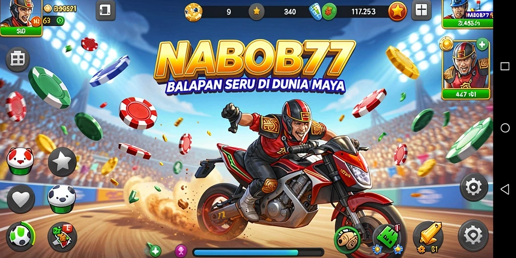 Gameplay balapan seru dan mendebarkan dalam NABOB77.