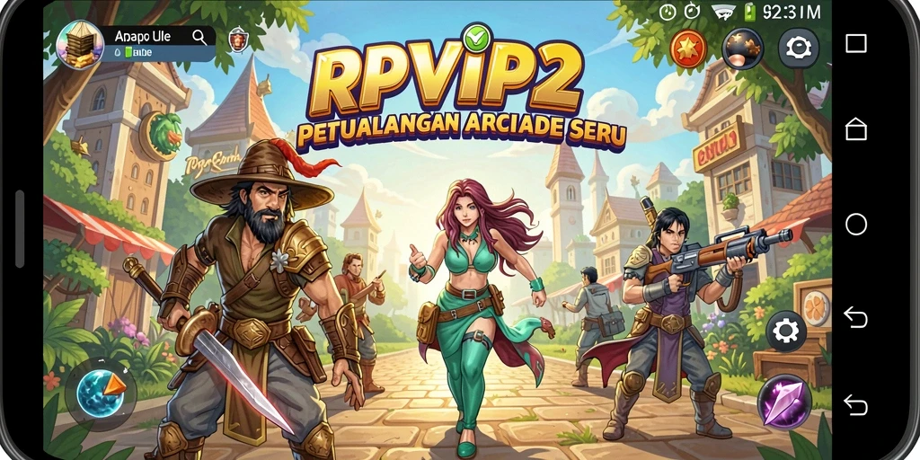 Screenshot RPVIP2 menampilkan karakter dalam aksi permainan arcade yang seru.