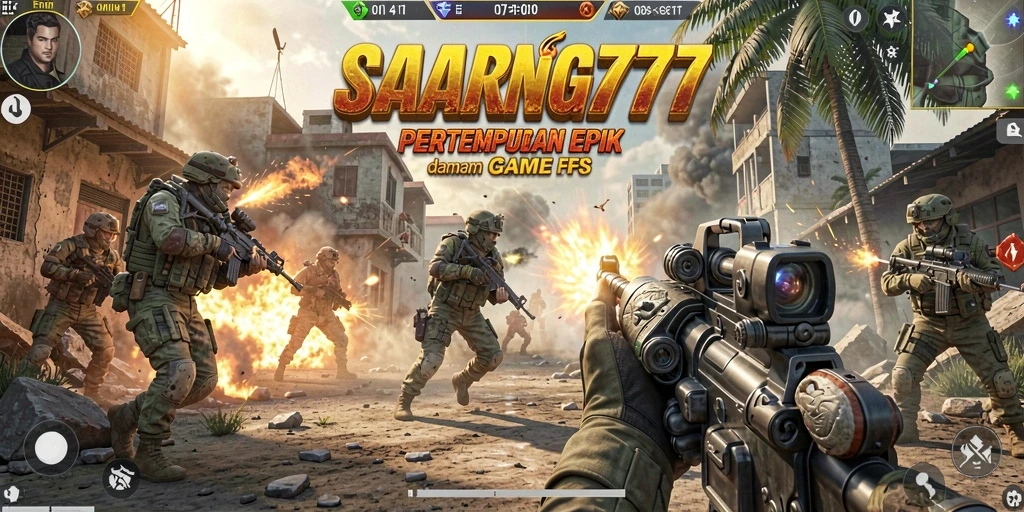 Tampilan gameplay SARANG777 dengan aksi tembak-menembak seru.
