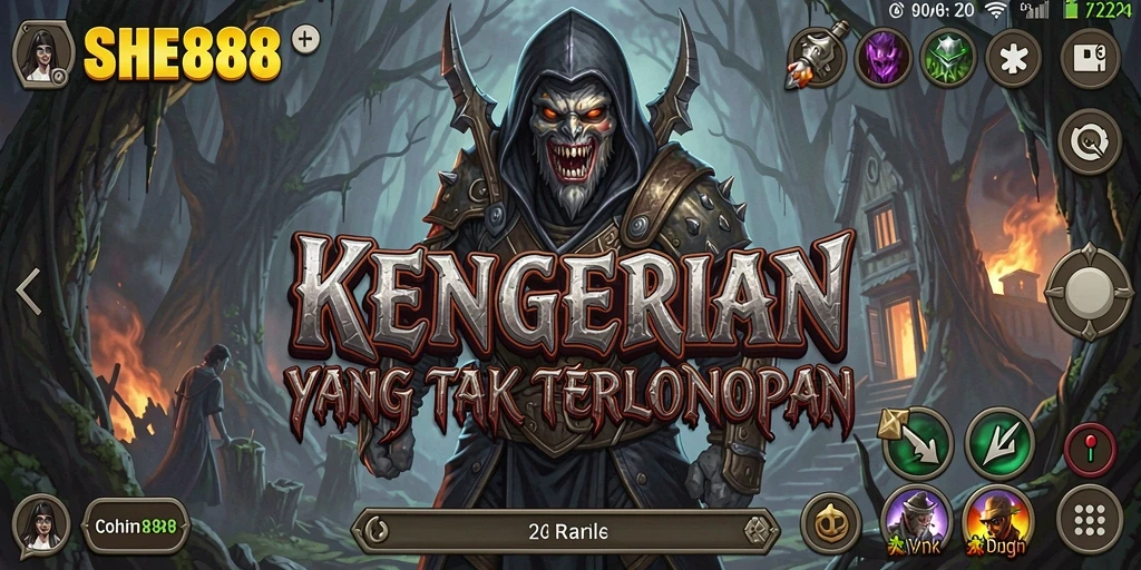 Tampilan gameplay menegangkan dalam dunia kengerian.