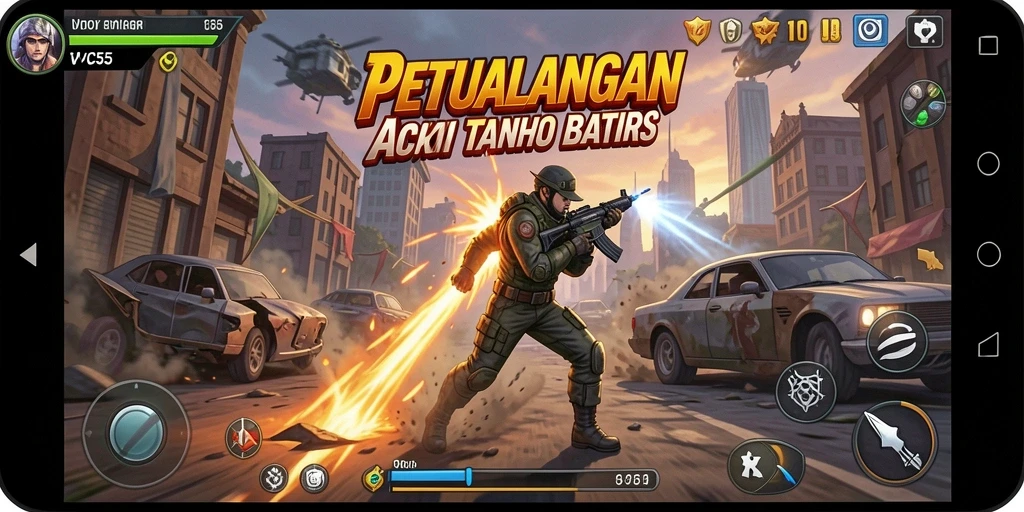 Screenshot dari gameplay VC55 yang menampilkan aksi seru dan karakter utama.